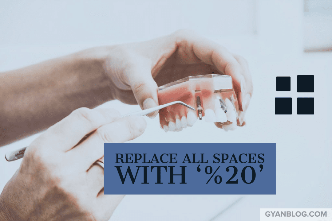 Replace all spaces in a string with %20